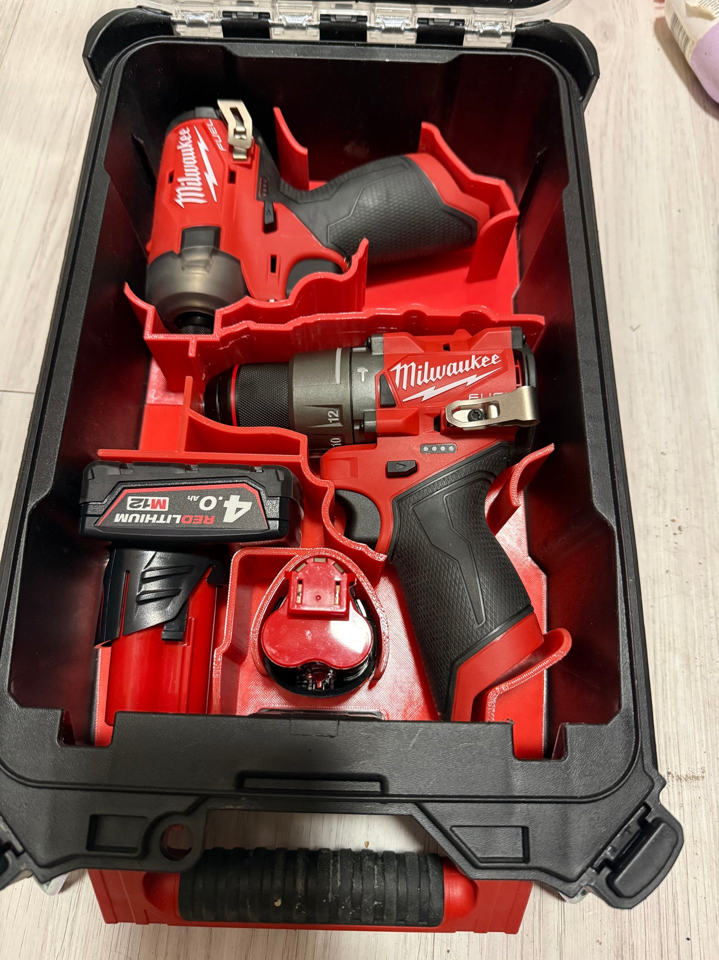 Insert for the Milwaukee Packout Compact Organiser and Milwaukee M12 M12FID2-0 Fuel Impact/FPD2-0 Combi Drill