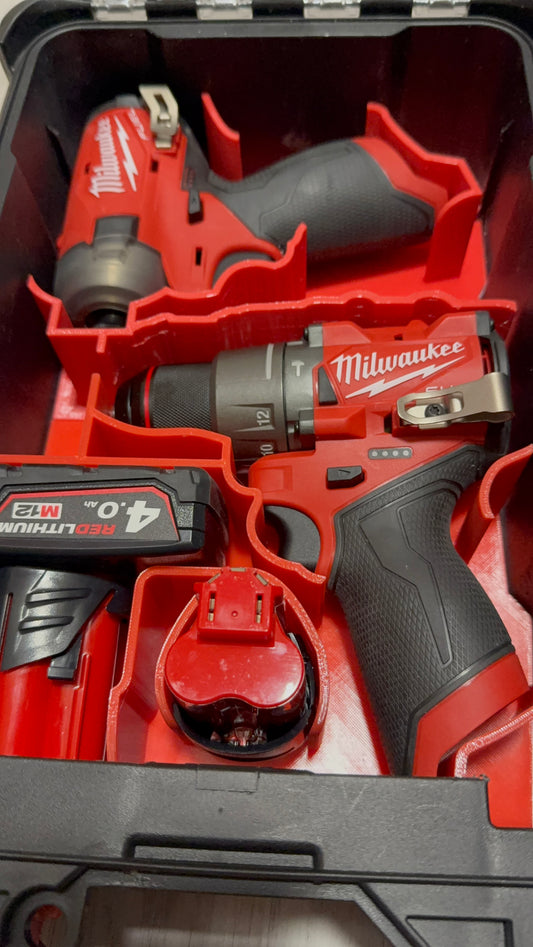 Insert for the Milwaukee Packout Compact Organiser and Milwaukee M12 M12FID2-0 Fuel Impact/FPD2-0 Combi Drill