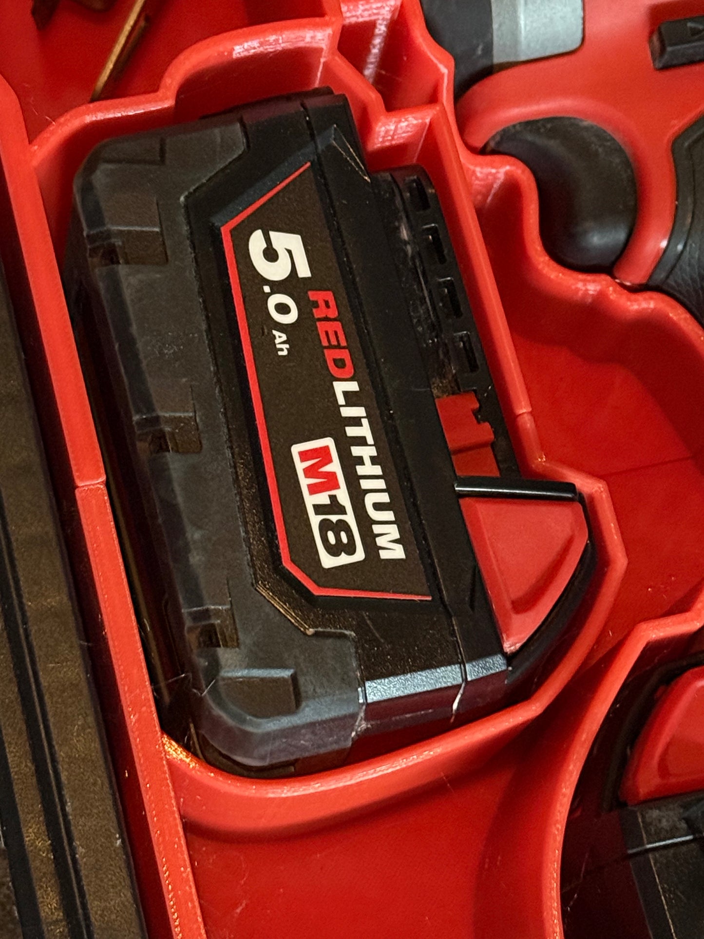 Milwaukee Packout Compact Organiser Custom Inserts for the the M18 Fuel M18FID3-0 Impact driver + 5ah batteries