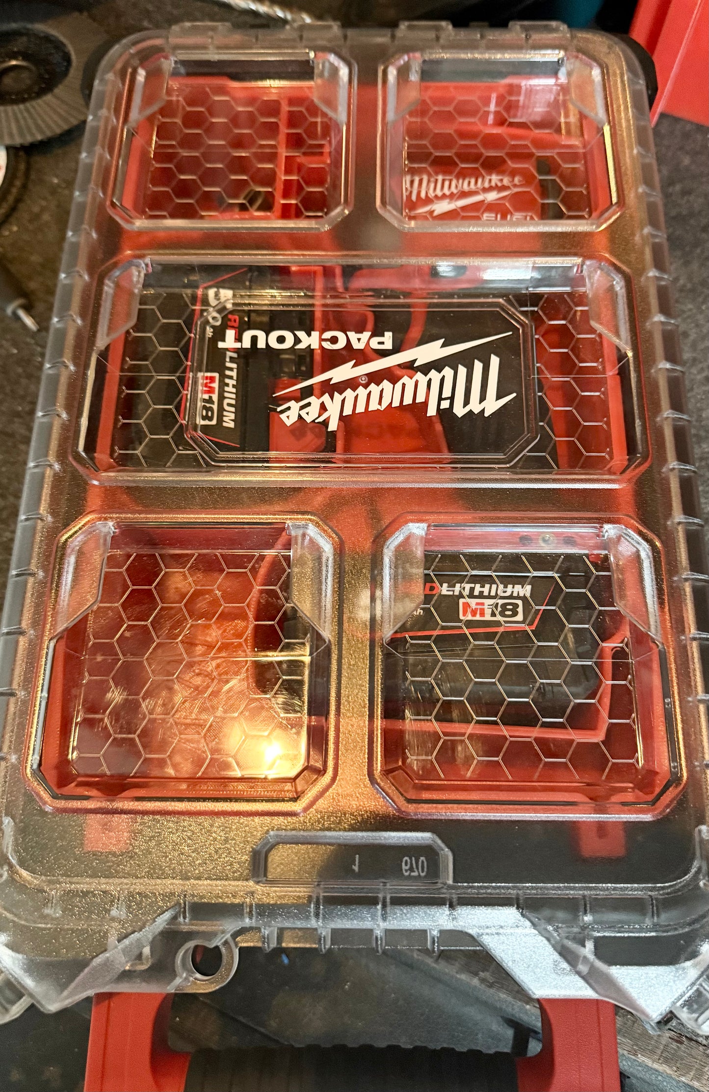 Milwaukee Packout Compact Organiser Custom Inserts for the the M18 Fuel M18FID3-0 Impact driver + 5ah batteries