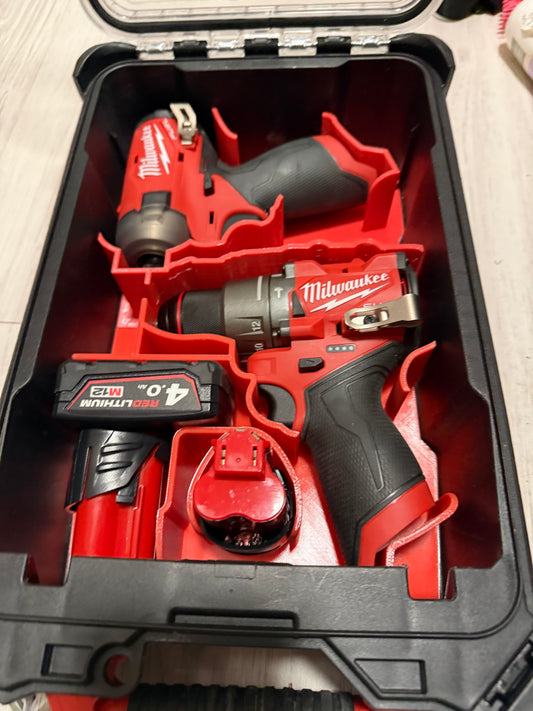 Insert for the Milwaukee Packout Compact Organiser and Milwaukee M12 M12FID2-0  Fuel Impact/FPD2-0 Combi Drill