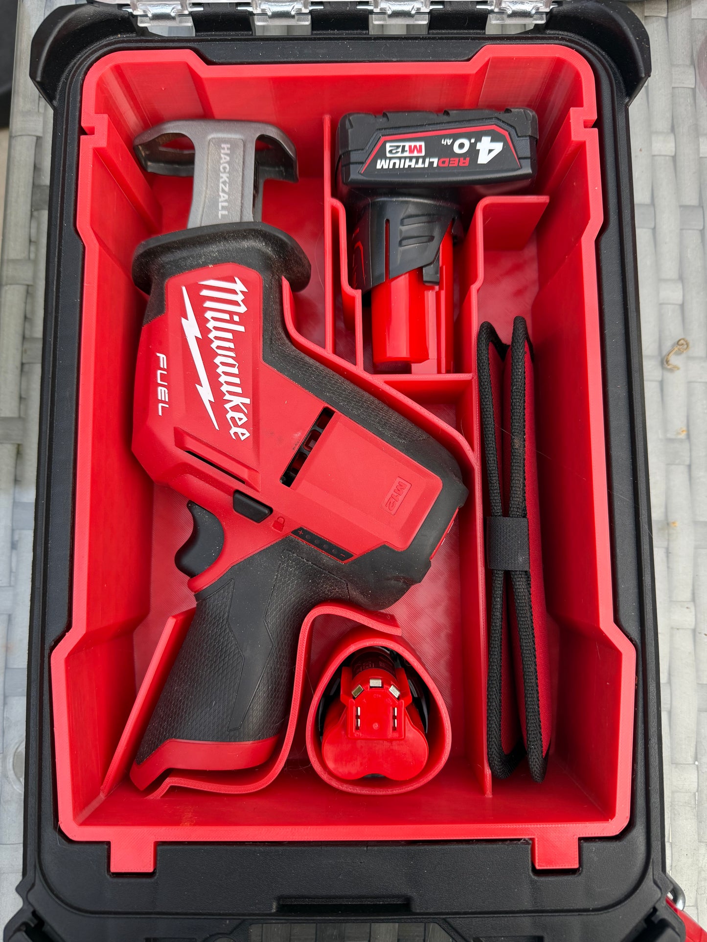 Insert for the Milwaukee Packout Compact Organiser and M12 Fuel Reciprocating Saw