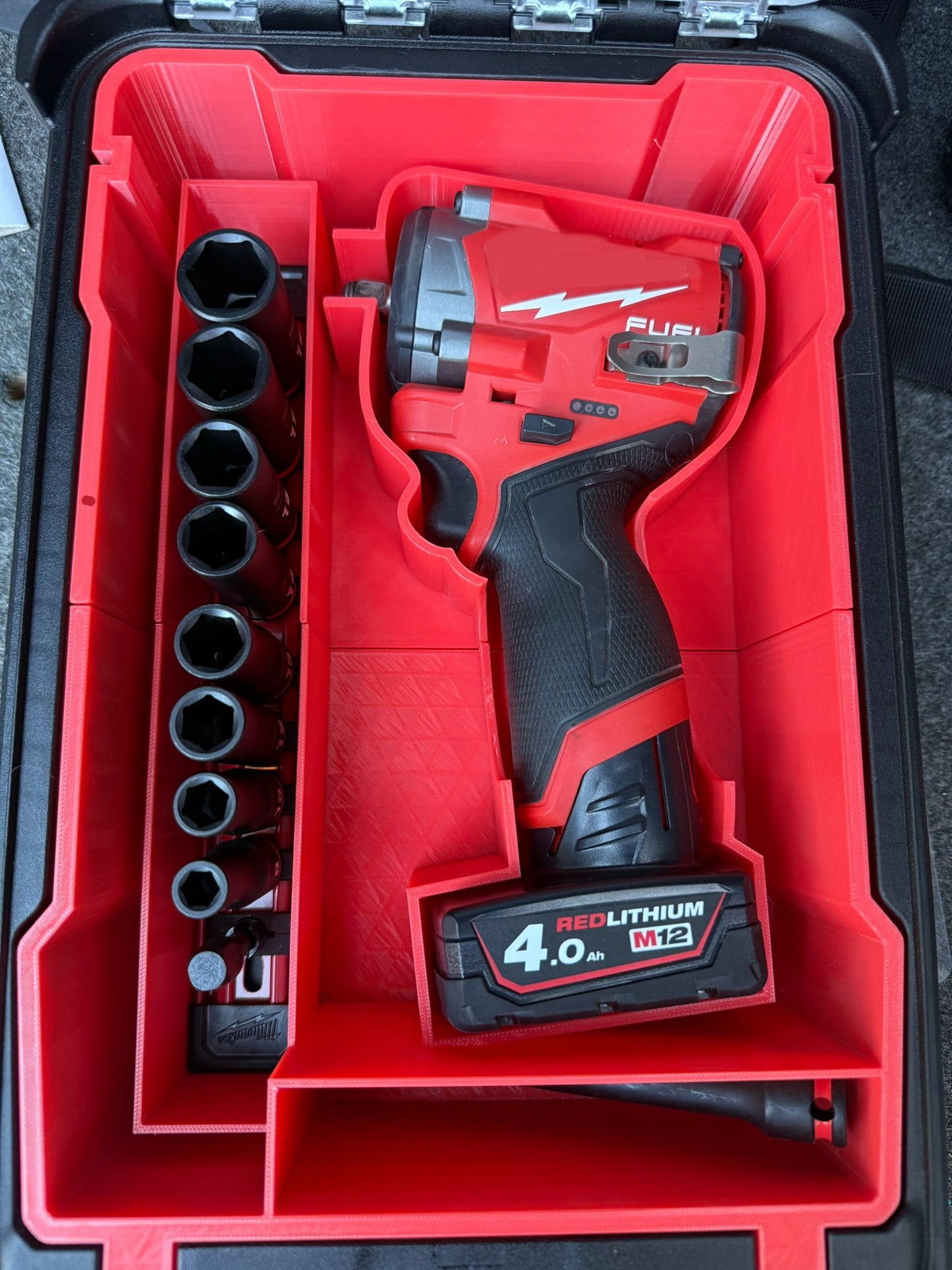 Inserts Compatible with Milwaukee Packout Compact Organiser and M12FCIWF38G3-0 Impact Wrench Plus Milwaukee Sockets